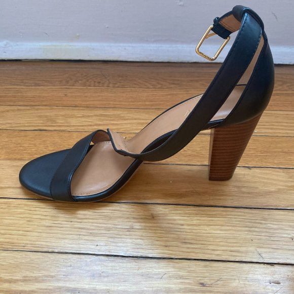 Black J. Crew Ankle Strap Heeled Sandals - Picture 5 of 8